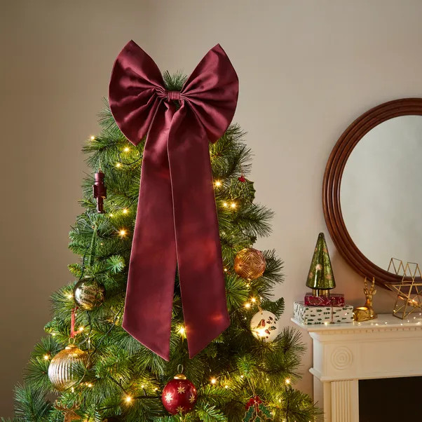 Large Burgundy Bow with Clip | Dunelm