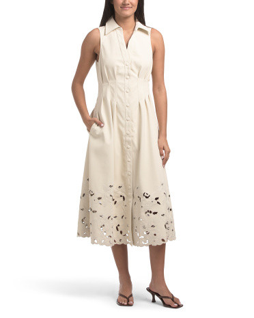 Faux Leather Eyelet Midi Dress | TJ Maxx