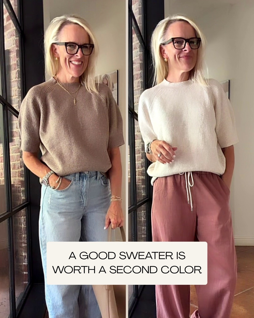 I loved this sweater so much that I had to grab another color too! I sized up to a large for a roomier fit, and I still love all the little details, the flattering short sleeves, ribbed texture, and easy shape. Such a good neutral to wear with denim, casual pants, or your favorite shorts. 🤎🤍

💡 LTK MADE EASY
❤️ Heart = Support my posts!
🔖 Save = Get sale & restock alerts
📋 Lists = Keep favorites organized
📲 Share = Send lists and products to a friend. Hello, Christmas List!
💬 Comment = Ask me anything about what I’m wearing.:-)

#LTKootd #LTKOver40 #LTKSeasonal