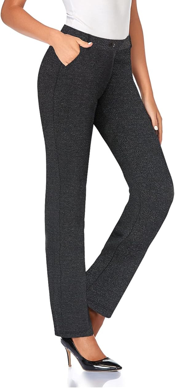 Tapata Women's 28''/30''/32''/34'' Stretchy Straight Dress Pants with Pockets Tall, Petite, Regul... | Amazon (US)