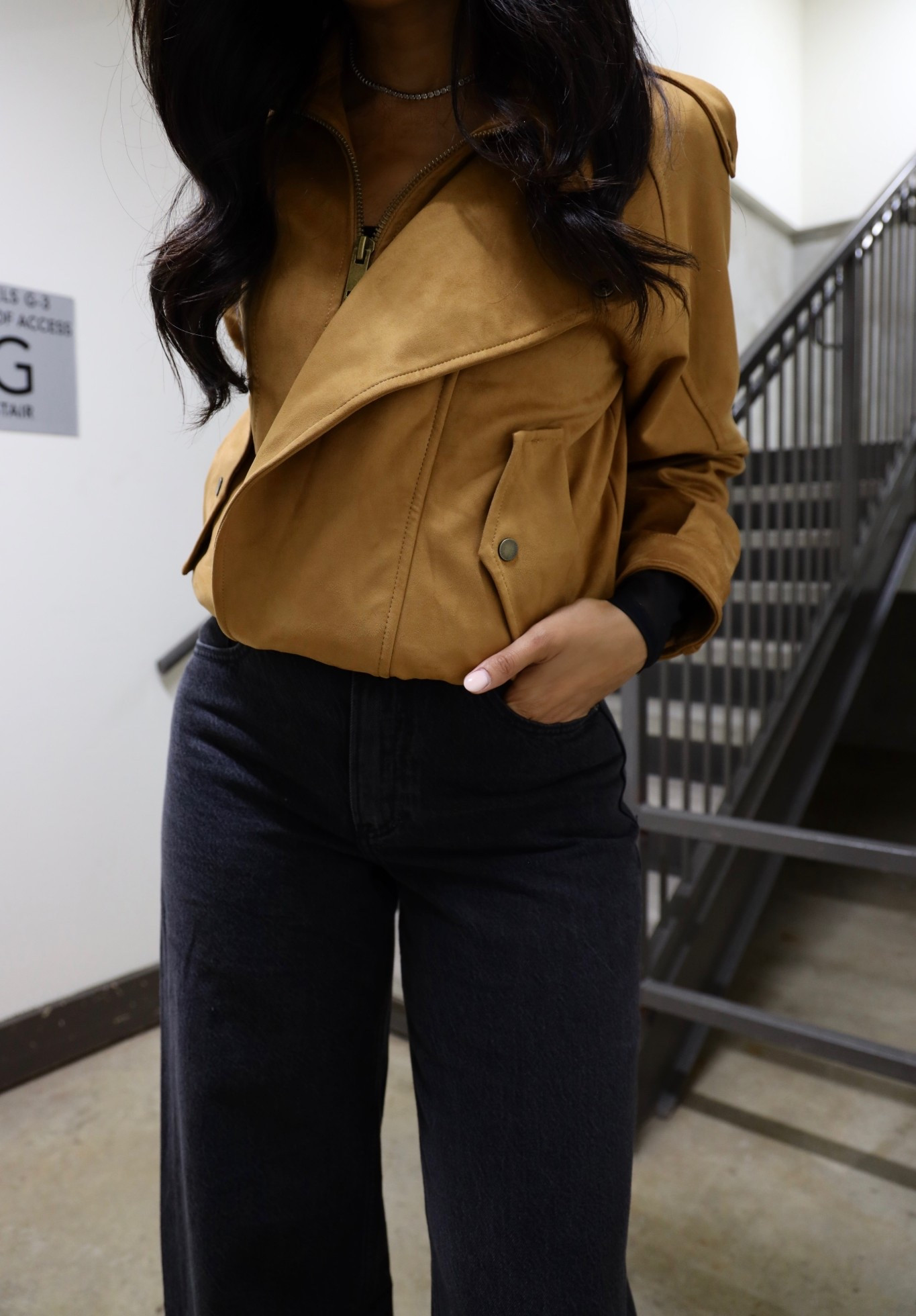 Only size Medium and Large left in the Abercrombie vegan suede bomber jacket 😳😮‍💨 20% off right now it’s generously oversized so feel free to size down, this one is an XXS! I had plenty of room. 🤎 wearing size 26 long in wide leg jeans

Fall jackets, suede jackets, jacket sale, fall outfits, brown jacket, brown and black outfit, casual outfit, transitional 

#LTKSaleAlert #LTKFallSale