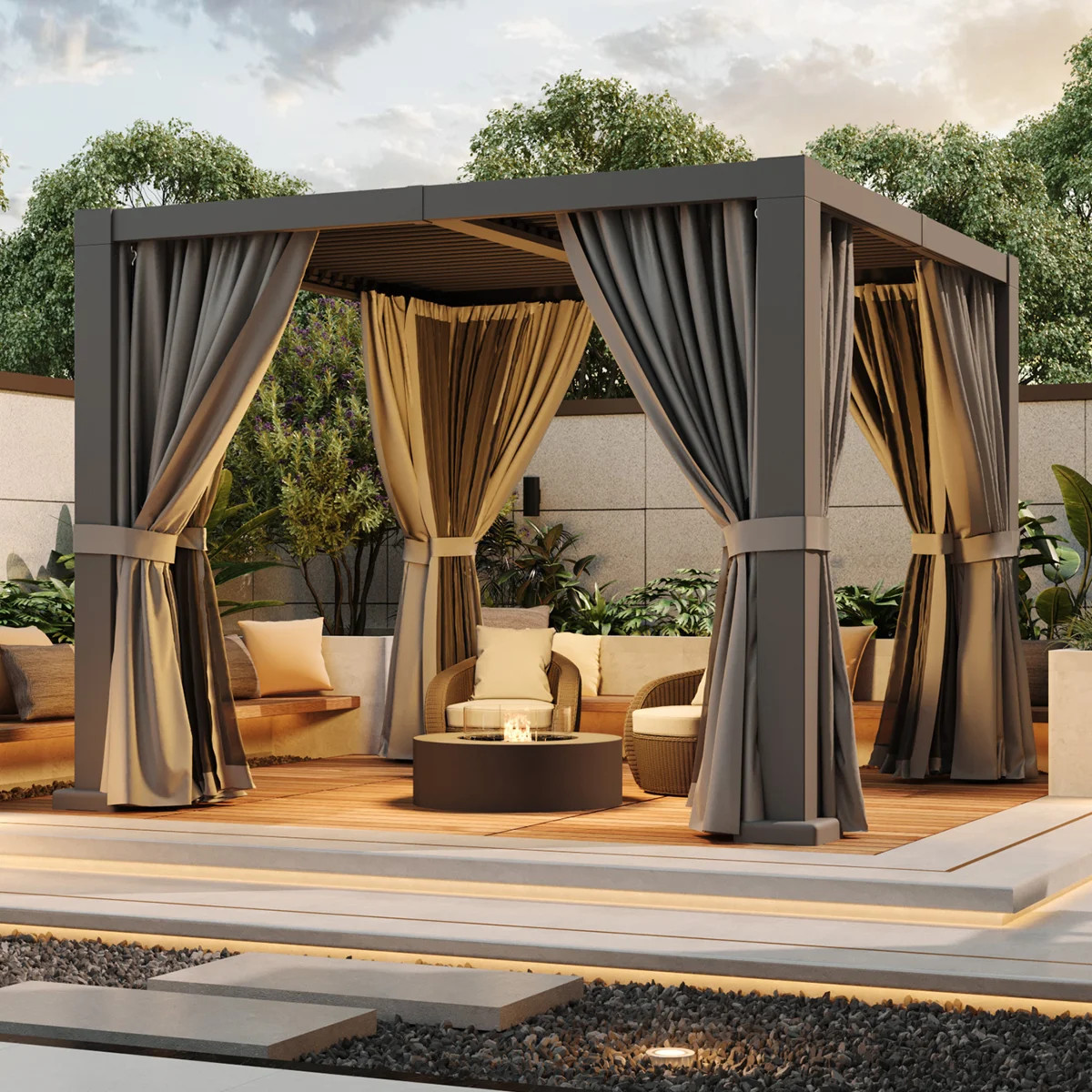 10 Ft. W x 10 Ft. D Outdoor Pergola, Louvered Pergola, Aluminum Pergola for Patio | Wayfair North America