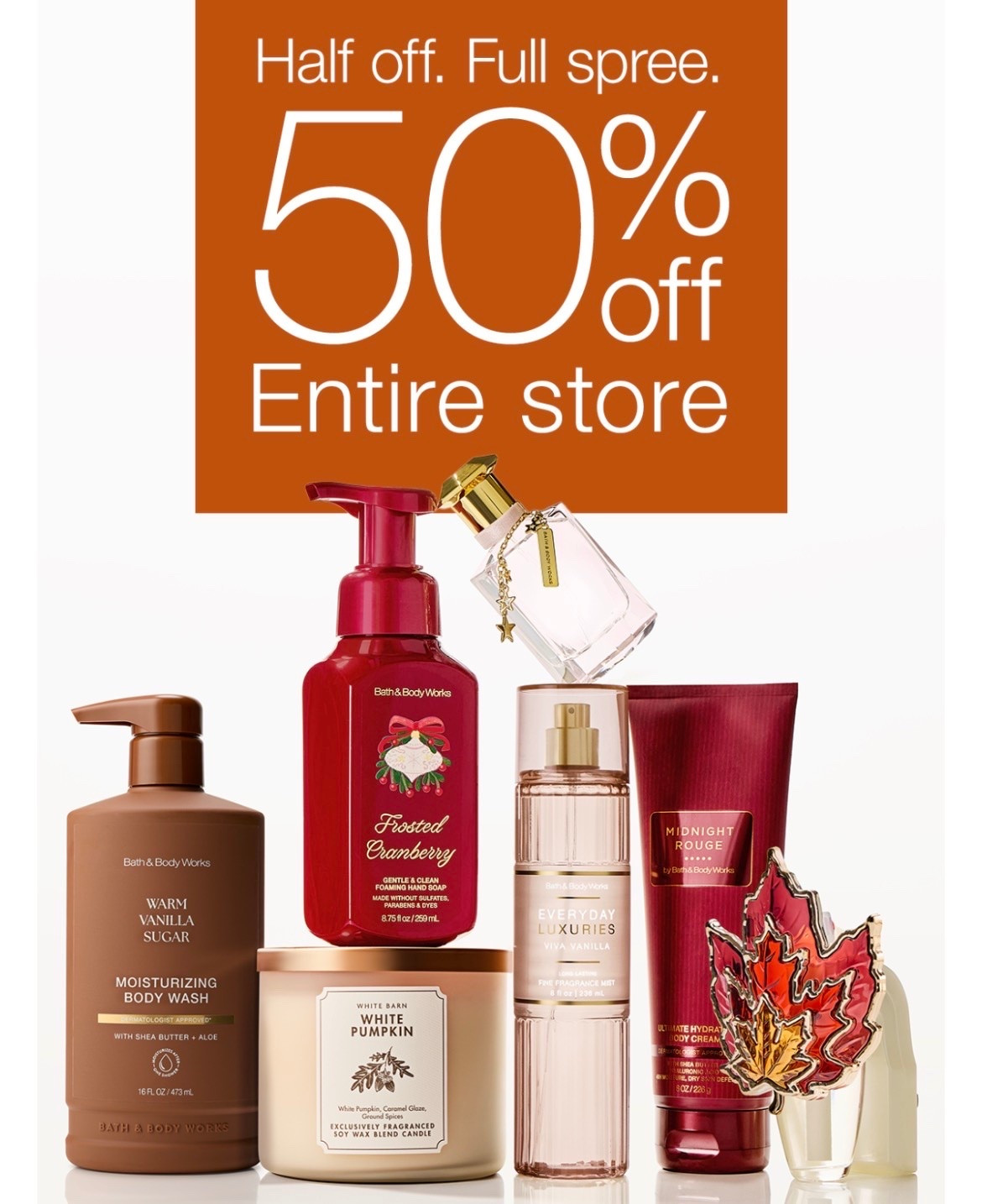 50% Off Sitewide at Bath & Body Works today!!! Very rarely happens, and an excellent time to shop. From candles to soaps to lotions to hand sanitizer, so many options to choose from, and it even includes the new Holiday Collection!

#LTKSaleAlert #LTKHome #LTKBeauty