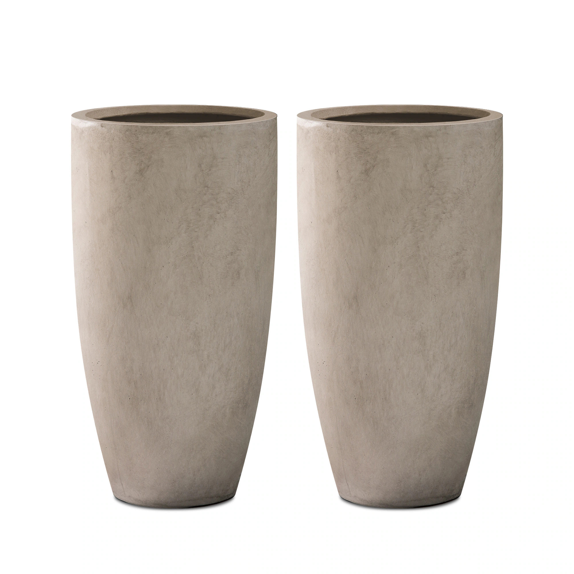 PLANTARA 2-Pack 13.3-in W x 23.6-in H Brown Concrete Contemporary/Modern Indoor/Outdoor Planter | PA099A2-8021-2 | Lowe's
