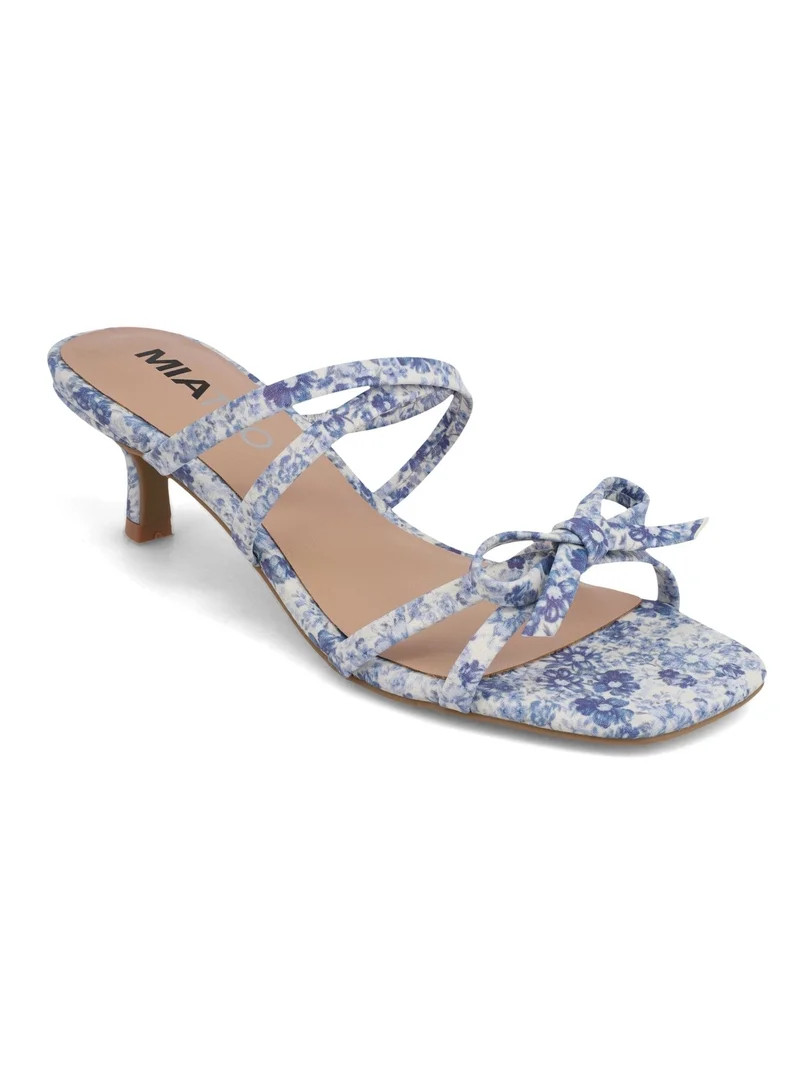 Mia Too Women's Strappy Kitten Heel Sandal | Walmart (US)
