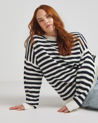 Nautical Stripe Textured Jumper | Simply Be (UK)