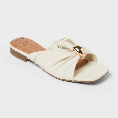 Women’s Thea Sandals with Memory Foam Insole - A New Day™ Cream 11 | Target