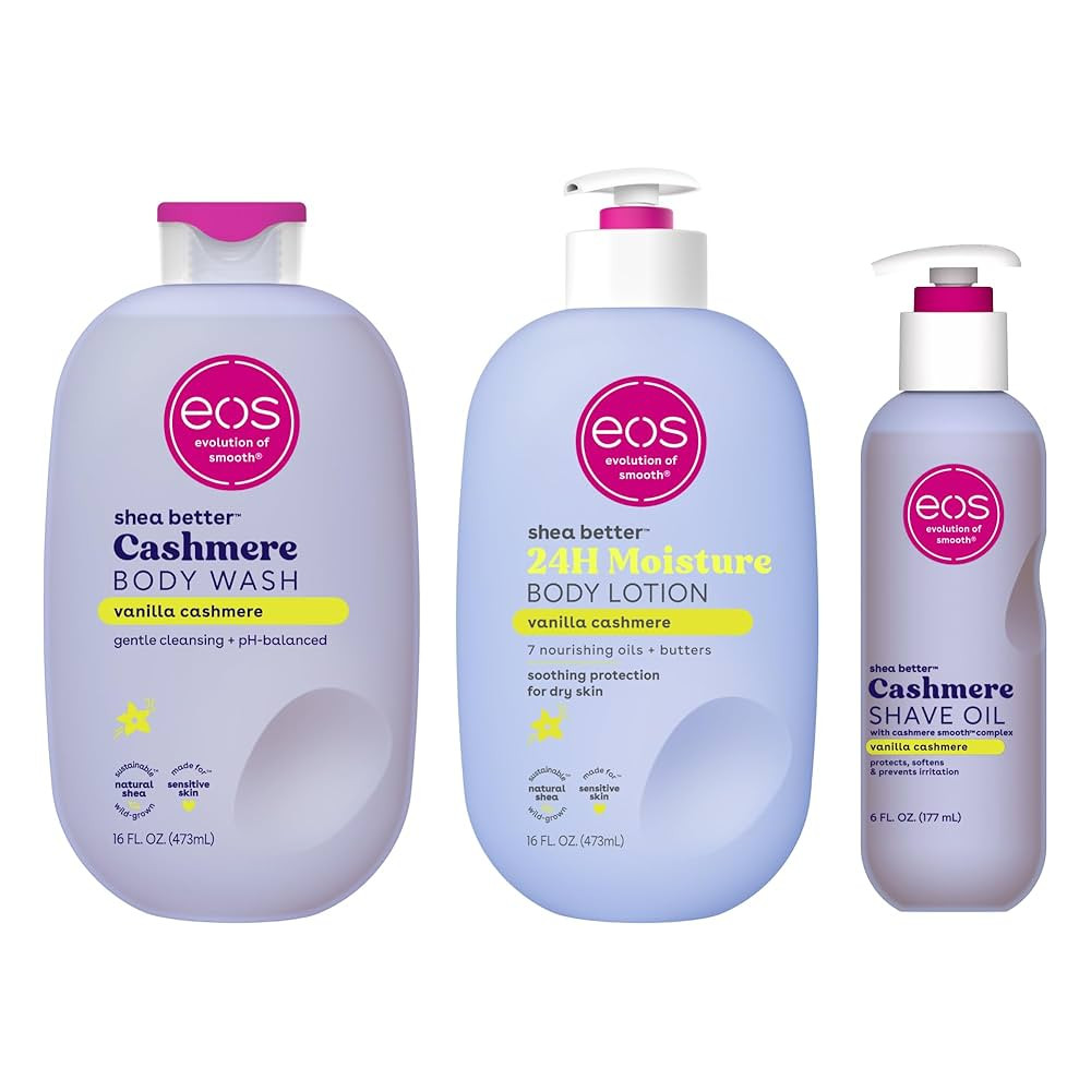 eos Shower Essentials Bundle- Body Lotion, Body Wash, Shave Oil - Vanilla Cashmere | Amazon (US)