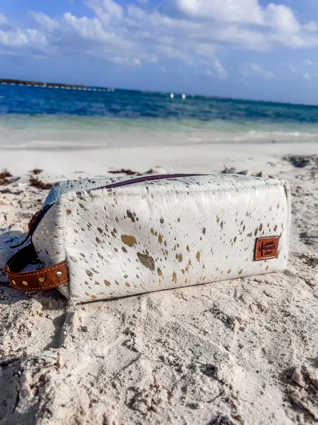 XL COWHIDE TOILETRY bag Genuine Hair On cowhide | Leather hair tools makeup bag travel toiletry p... | Etsy (US)