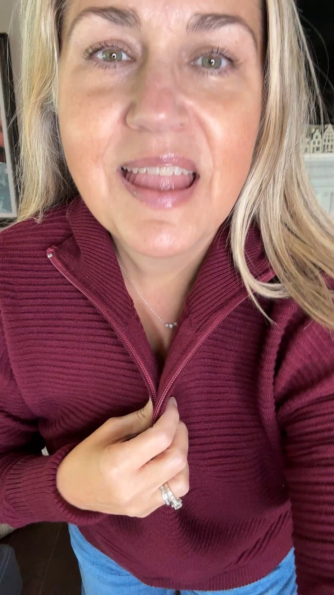 This is such a great sweater for heading into fall! It is buttery soft and feels so good on, but it also looks great. I love this wine red color, but it comes in many more beautiful ones. ￼

#LTKdayinmylife #LTKOver40 #LTKSaleAlert