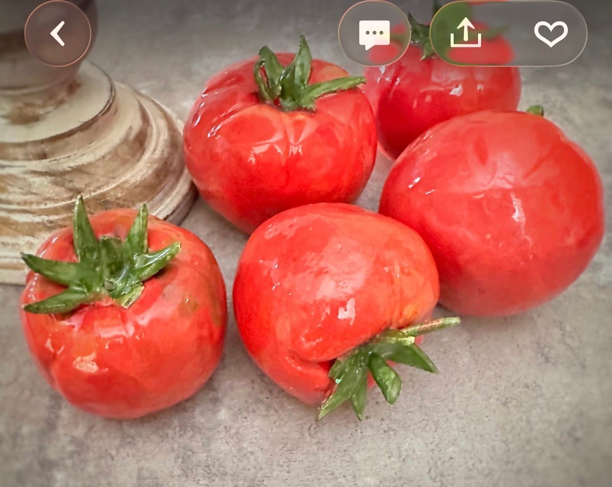 Ceramic tomato- fake food plate wall