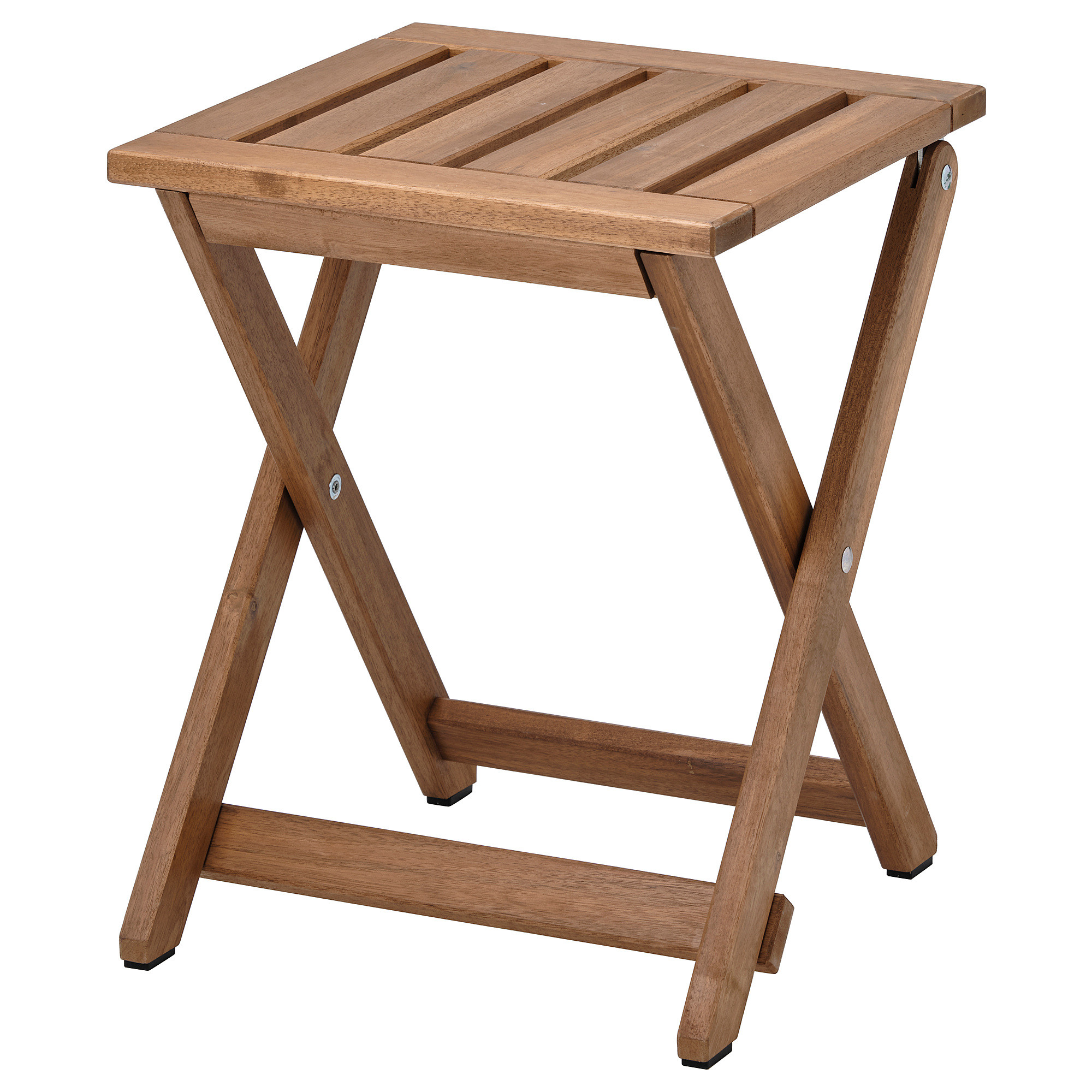 N\u00c4MMAR\u00d6 Stool, outdoor, foldable/light brown stained, 14 3/8x17 3/4 " | IKEA US