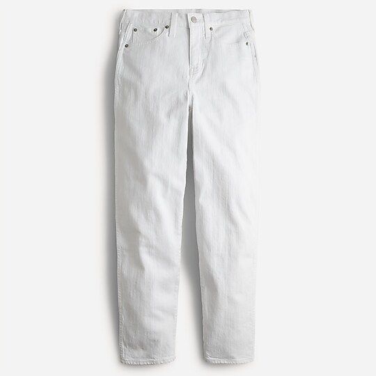 High-rise Peggy tapered jean in white | J.Crew US