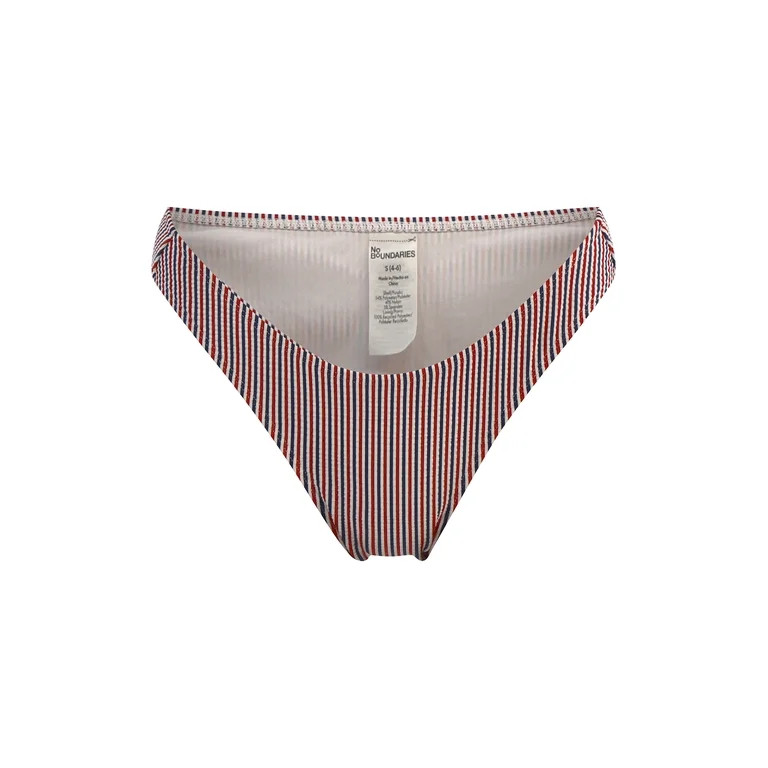 No Boundaries Textured Stripe Bikini Bottoms, Women's | Walmart (US)