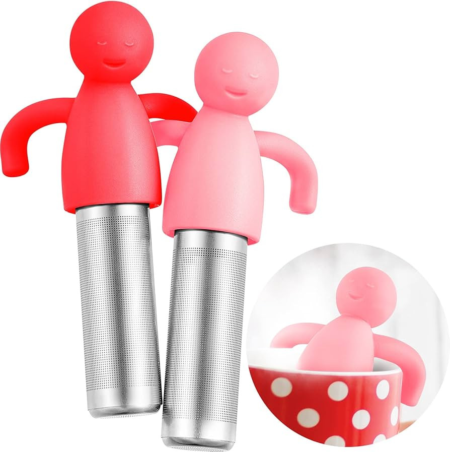 2 Pieces Tea Infuser for Loose Tea Cute Fine Mesh Tea Strainer Stainless Steel Tea Filter Ball Te... | Amazon (US)