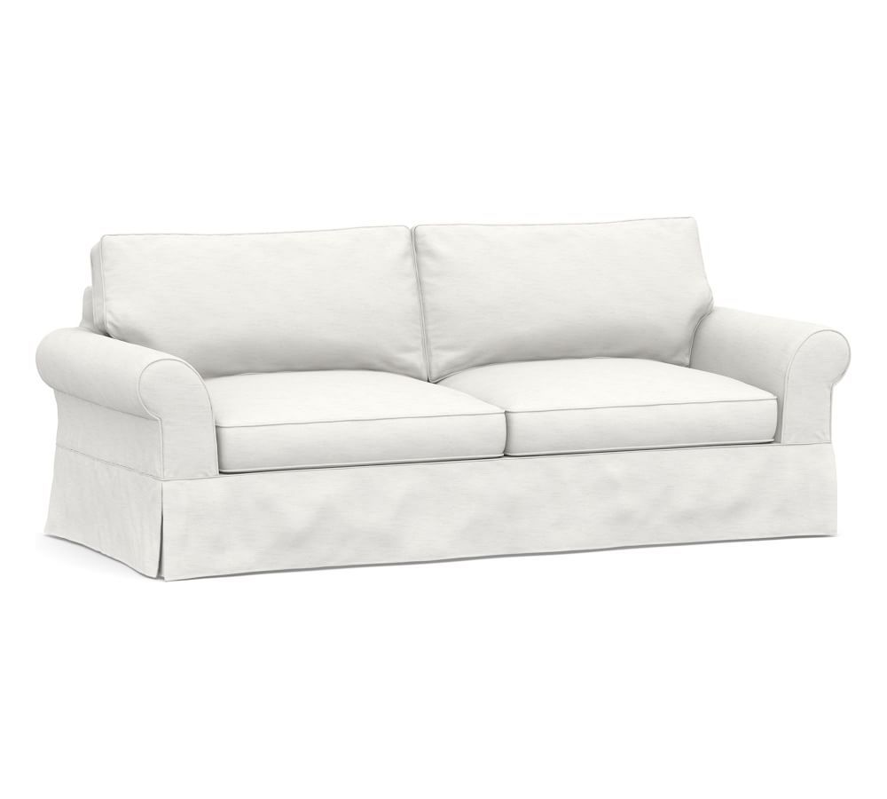PB Comfort Roll Arm Slipcovered Sleeper Sofa With Memory Foam Mattress | Pottery Barn (US)