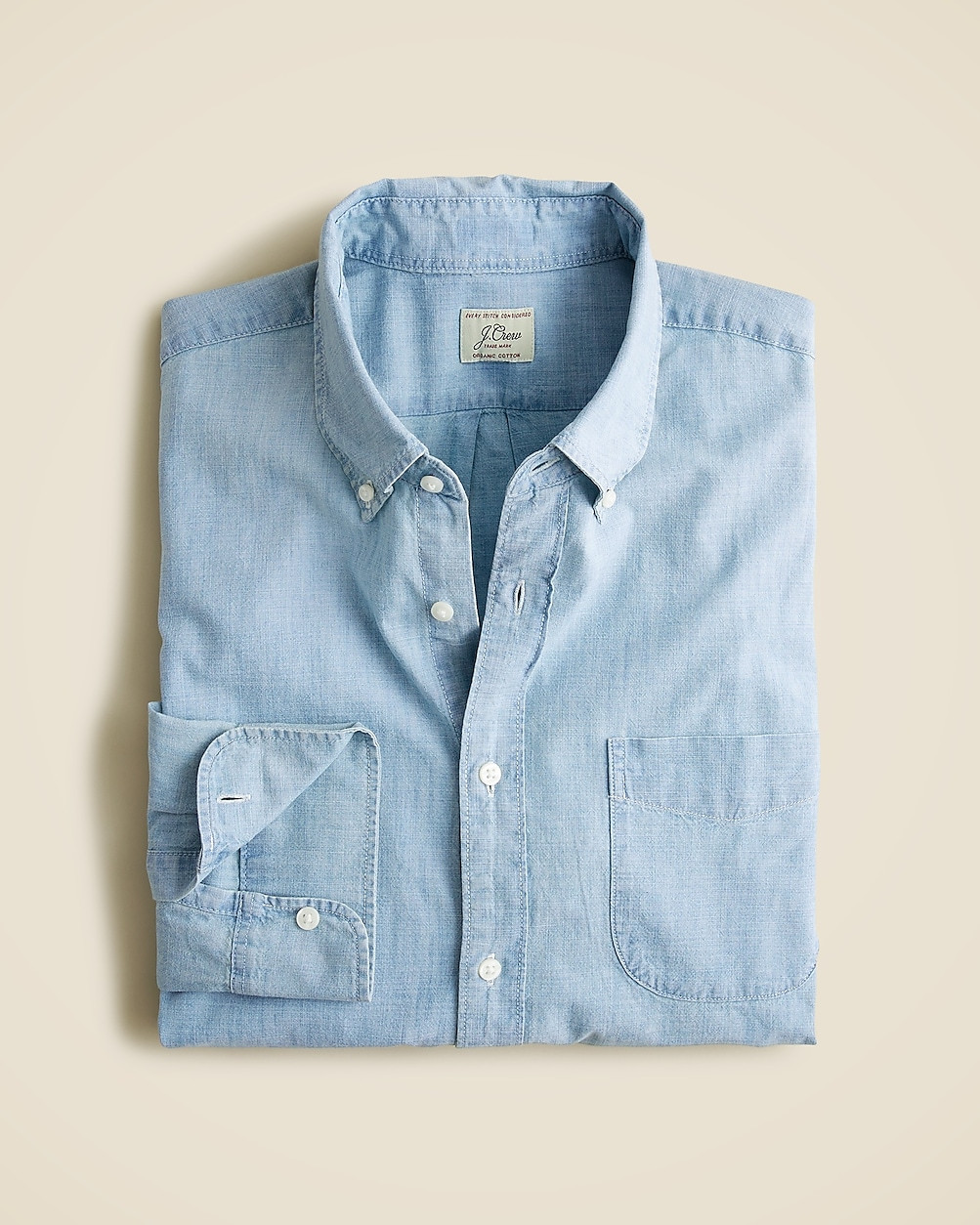 Organic cotton chambray shirt in five-year wash | J. Crew US