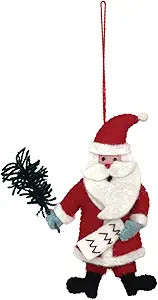 Creative Co-Op Wool Felt Santa Ornament, Multicolor | Amazon (US)