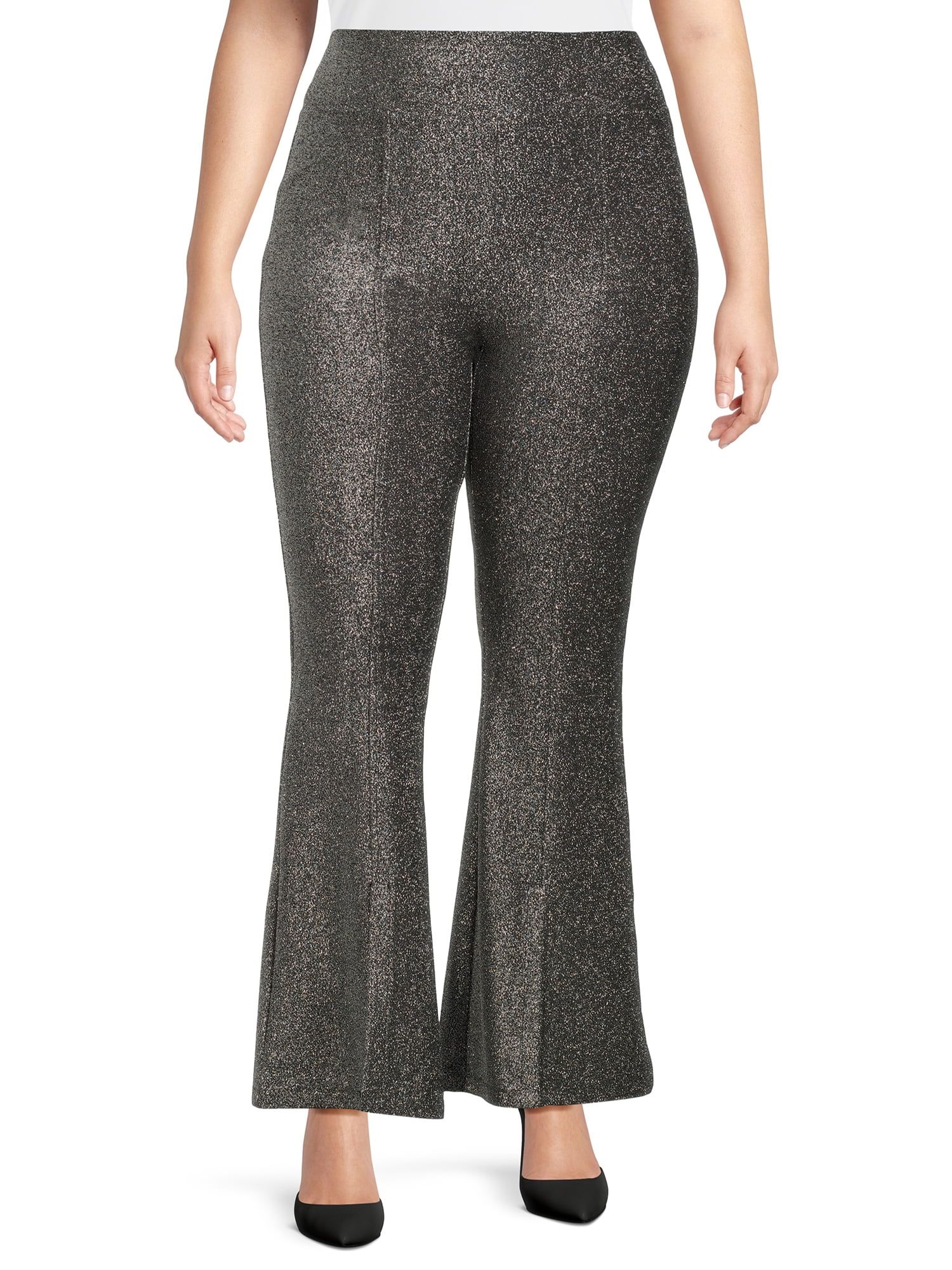 Madden NYC Juniors Plus Size Metallic Pants, 30” Inseam | Walmart (US)