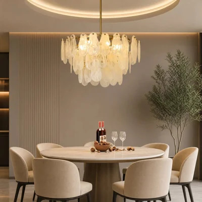 Cloude Modern 8-Light 3-Tier Unique Statement Cloud Glass Chandelier with Adjustable Hanging Rod Includes 8 G9 Bulbs Works with Dimmer Switch Hardwire | Wayfair North America