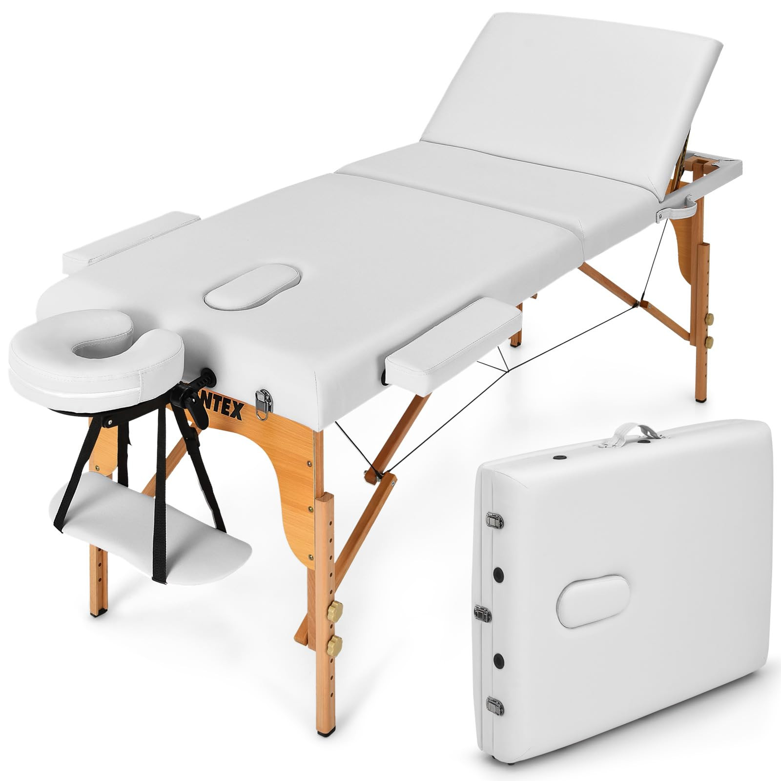 Giantex 84inch Folding Massage Table Lash Bed, Portable 3 Sections Spa Salon Tattoo Bed with Face... | Amazon (US)