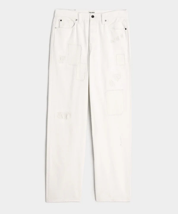 Relaxed Selvedge Jean in Distressed White | Todd Snyder