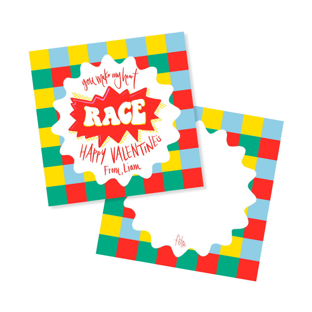 Heart Race Tags or Stickers — Fête Papier | Fete Papier