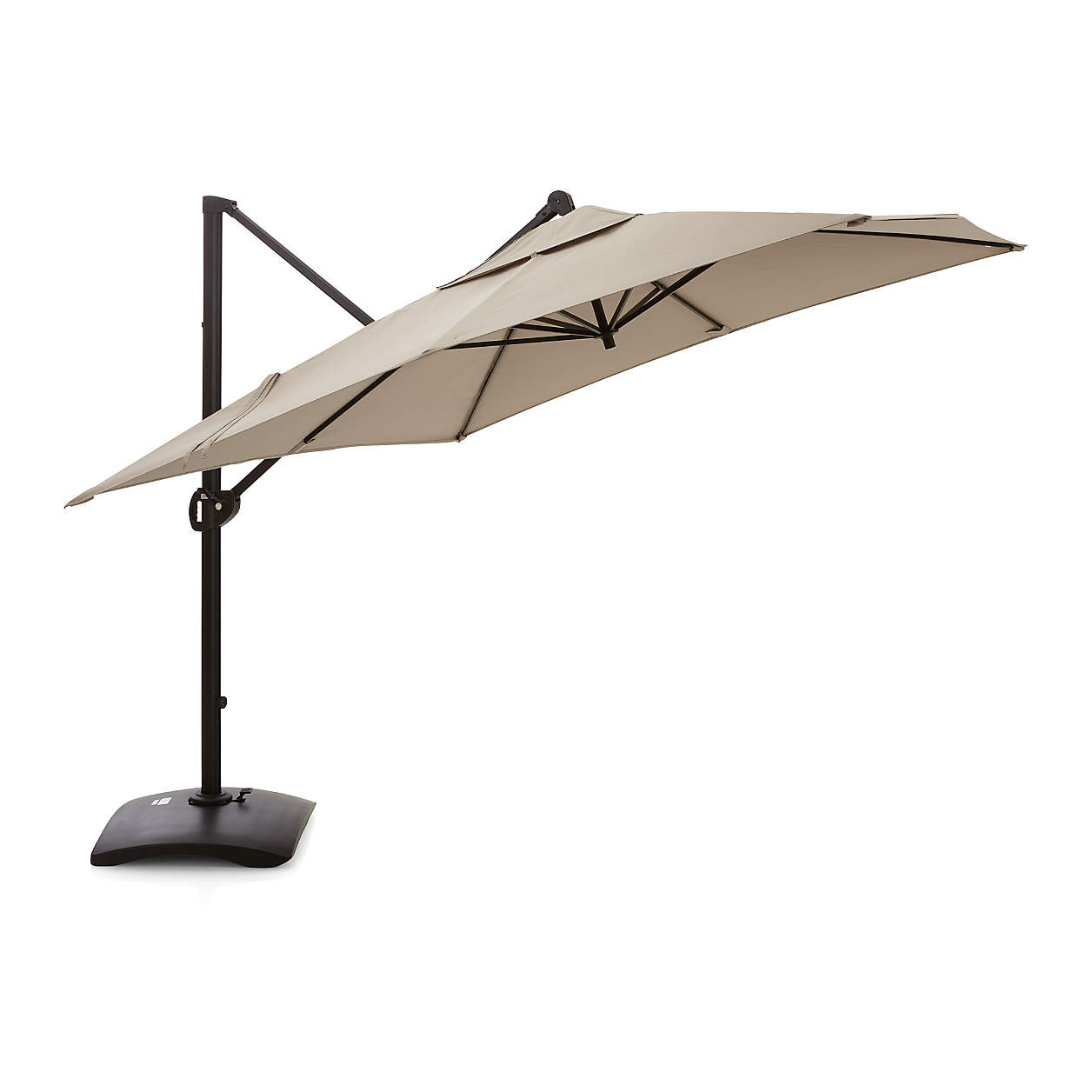 10' Sunbrella White Sand Square Cantilever Outdoor Patio Umbrella + Reviews | Crate & Barrel | Crate & Barrel