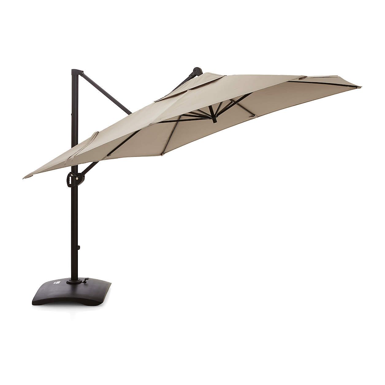 10' Sunbrella White Sand Square Cantilever Outdoor Patio Umbrella + Reviews | Crate & Barrel | Crate & Barrel