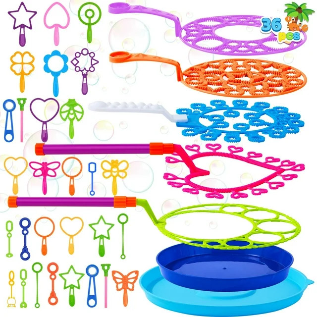 Syncfun 36Pcs Big Bubble Wands Set, 18" Giant Bubble Maker with Tray Bulk, Large Bubble Wands for... | Walmart (US)