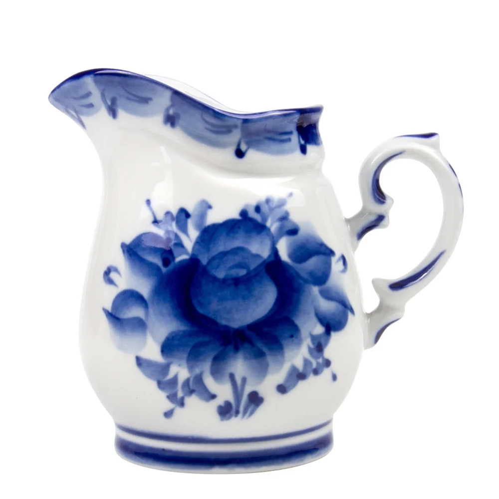 Porcelain Milk Jug 12.8 fl oz Enchantress Milk Jug Blue & White Porcelain. Gzhel Milk Serving Jug... | Walmart (US)