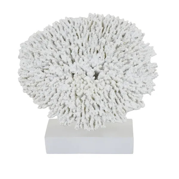 Gito Coral Sculpture Accent Decor, Solid Base and White Resin 10 Inch - Bed Bath & Beyond - 42381... | Bed Bath & Beyond