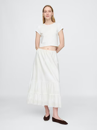 Easy Tiered Eyelet Maxi Skirt | Gap (US)
