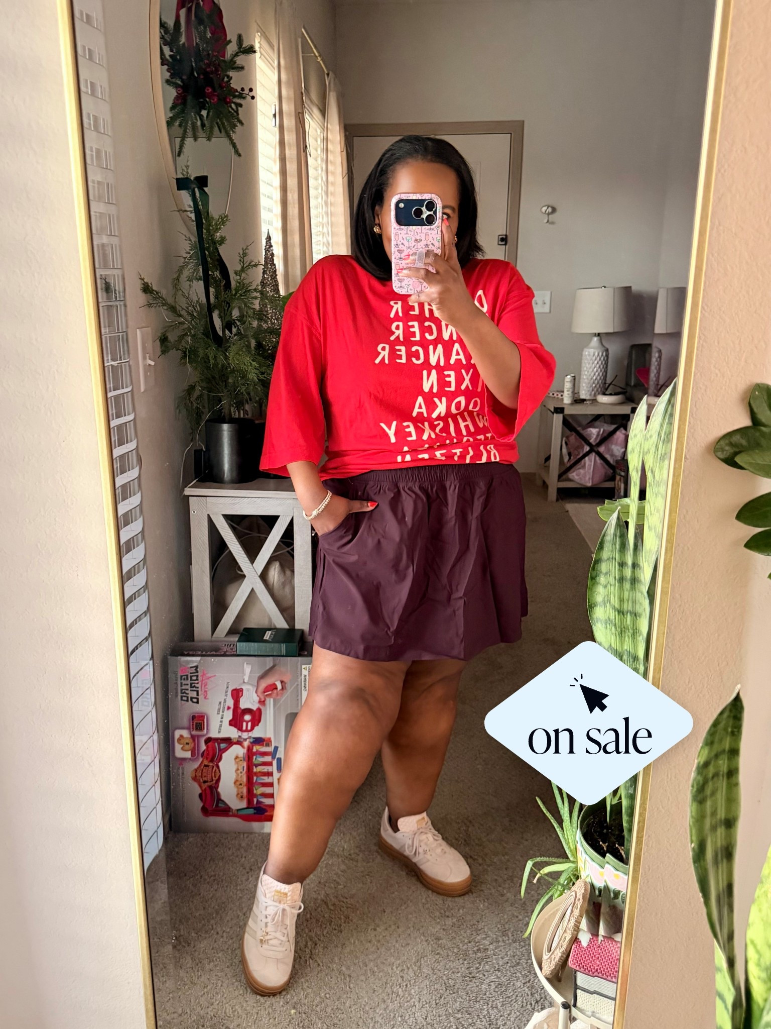 $5 Old Navy High Waisted SleekTech Activewear Skort. Wearing the xl, but would prefer to size down to the large. 

#LTKSaleAlert #LTKmomlife #LTKootd