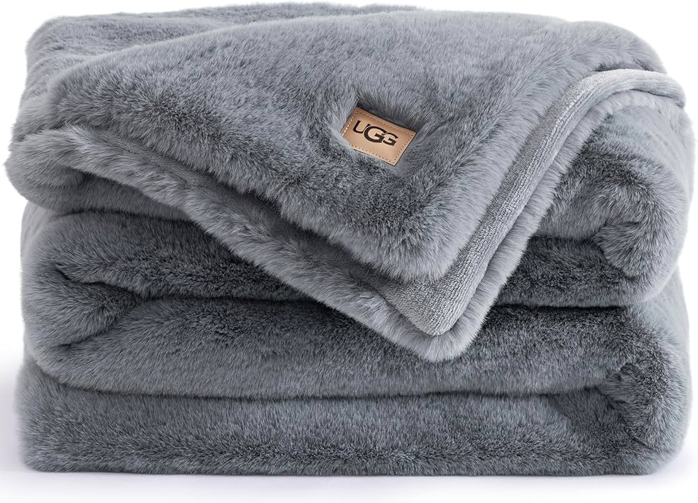UGG Plush Faux Fur Throw Blanket Reversible Medium Weight Luxury Soft Throw Blankets for Bed or C... | Amazon (US)