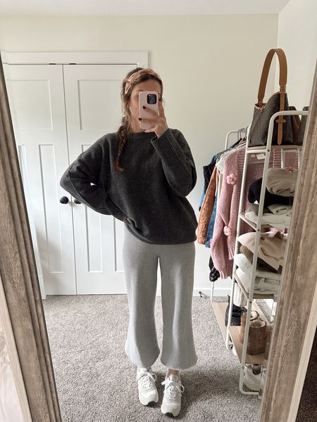 Sized up to medium in sweater for an oversized fit, so soft & cozy
pants are part of a set, wearing xs

Comfortable to nurse in
Postpartum
Casual fall outfit
Nursing friendly

#LTKSeasonal
