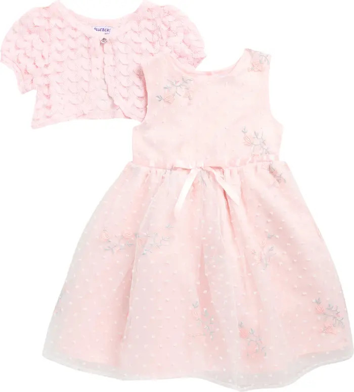 BLUEBERRY Kids' Embroidered Organza Party Dress & Shrug Set | Nordstromrack | Nordstrom Rack