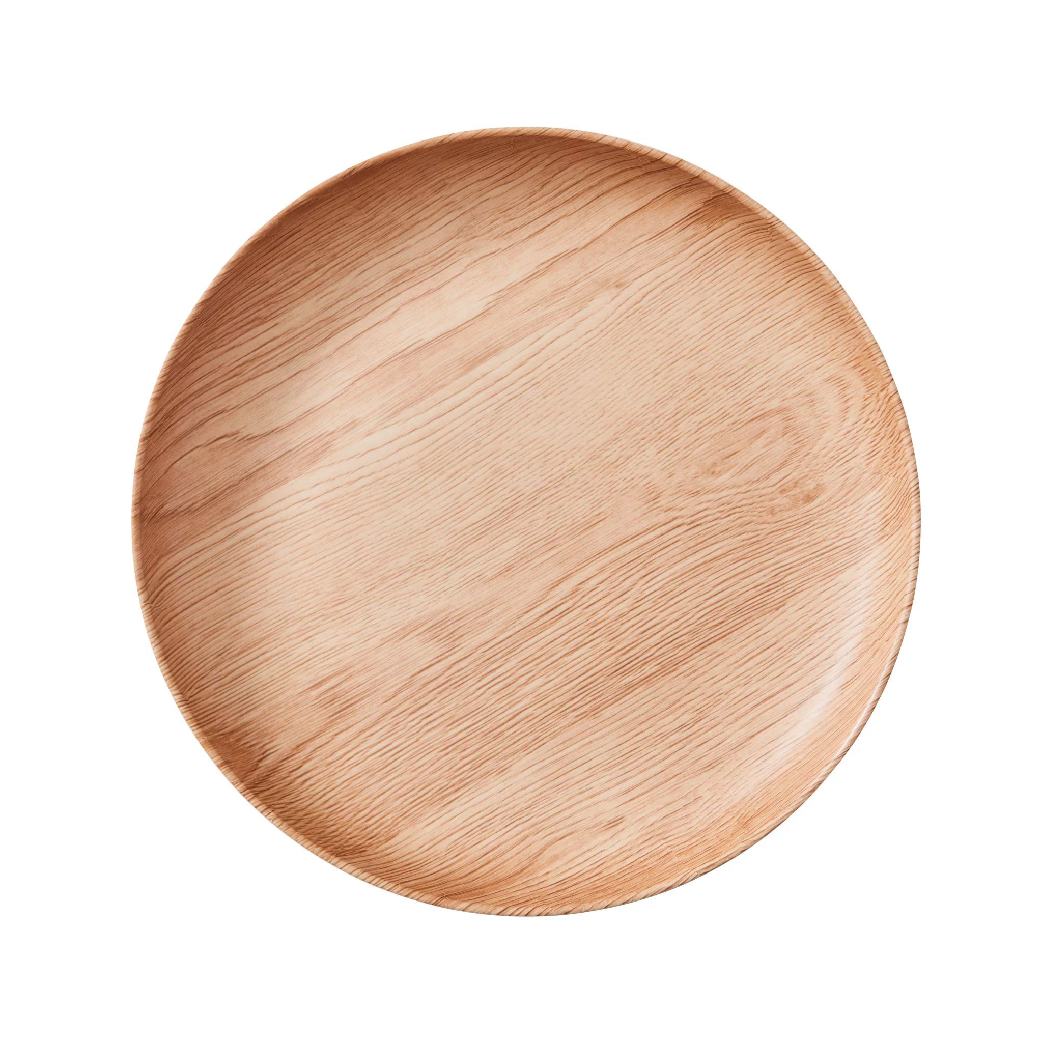 Better Homes & Gardens Eco-Friendly Bamboo Melamine Round Dinner Plate, Faux Brown Wood | Walmart (US)