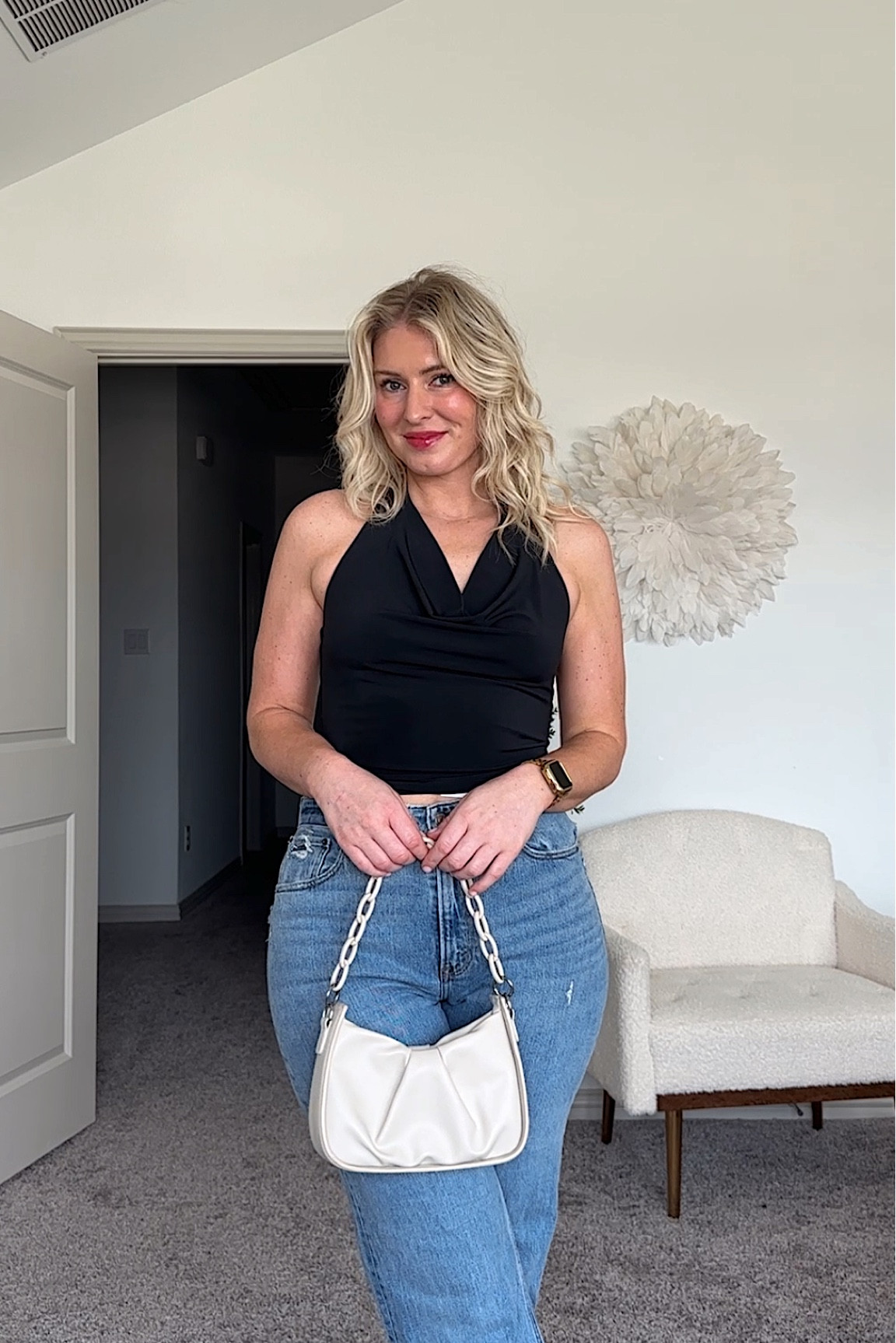 This top is immediately my new favorite 🤩 I’m wearing a small in the top & a 27R curve love in the jeans 

#LTKunder50 #LTKcurves #LTKstyletip