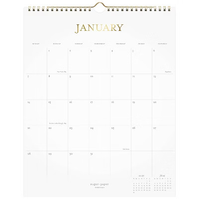 Sugar Paper Essentials 2024 Vertical Wall Calendar 15.125"x12" White | Target