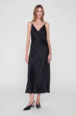 ANINE BING Blanca Midi Dress in Black at Nordstrom, Size Small | Nordstrom