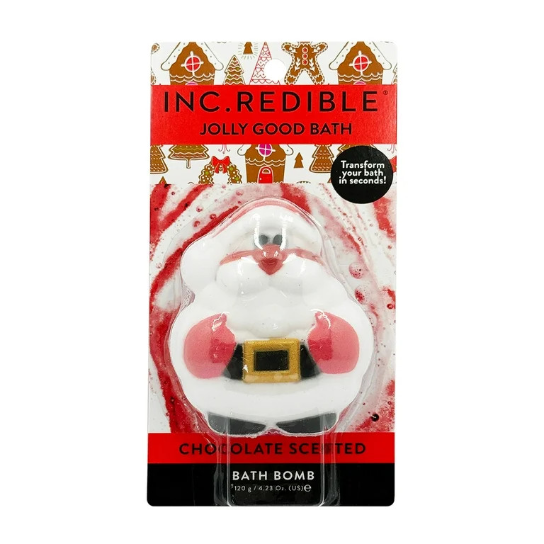 INC.redible Jolly Good Bath Santa-Shaped Bath Bomb, Chocolate Scented, 120 g | Walmart (US)