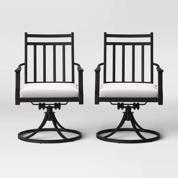 Fairmont 2pk Metal Patio Swivel Rocking Dining Chair - Threshold™ | Target