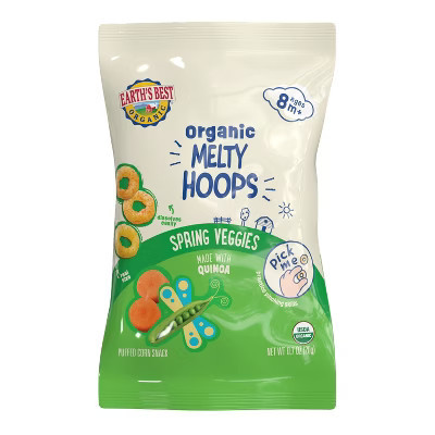 Earth's Best Melty Hoops Spring Veggies Baby Snacks - 0.7oz | Target