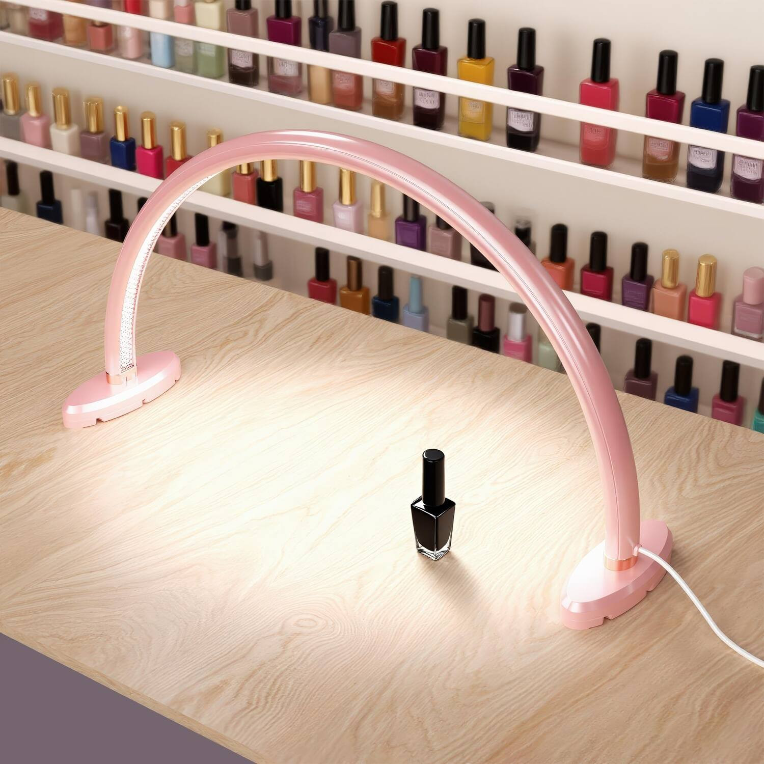 HM 1810 - Half Moon Light Nail Desk Moon Light Nail Tech Half Moon lamp Color Temperature 3500K 6500K USB Powered - 16inch Pink | Best Buy U.S.