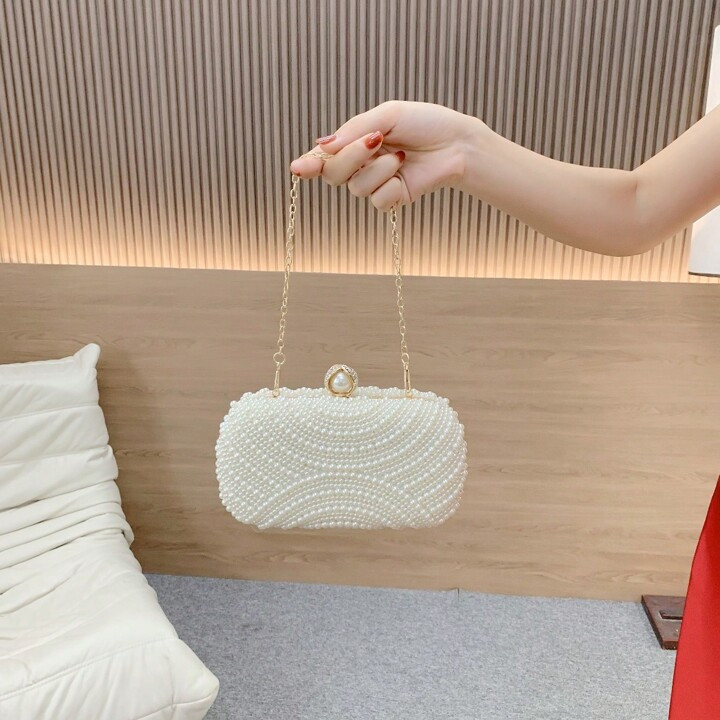 Fashionable Faux Pearl Evening Party Clutch Bag, Versatile | SHEIN