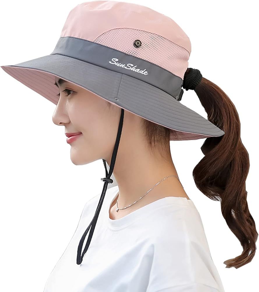 Sun Hat Womens Men 3” Wide Brim UPF 50+ Fishing Beach Bucket Hats | Amazon (US)