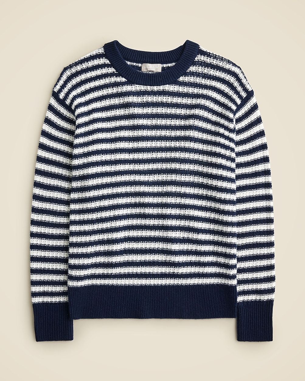 Cashmere relaxed crewneck sweater in stripe | J. Crew US