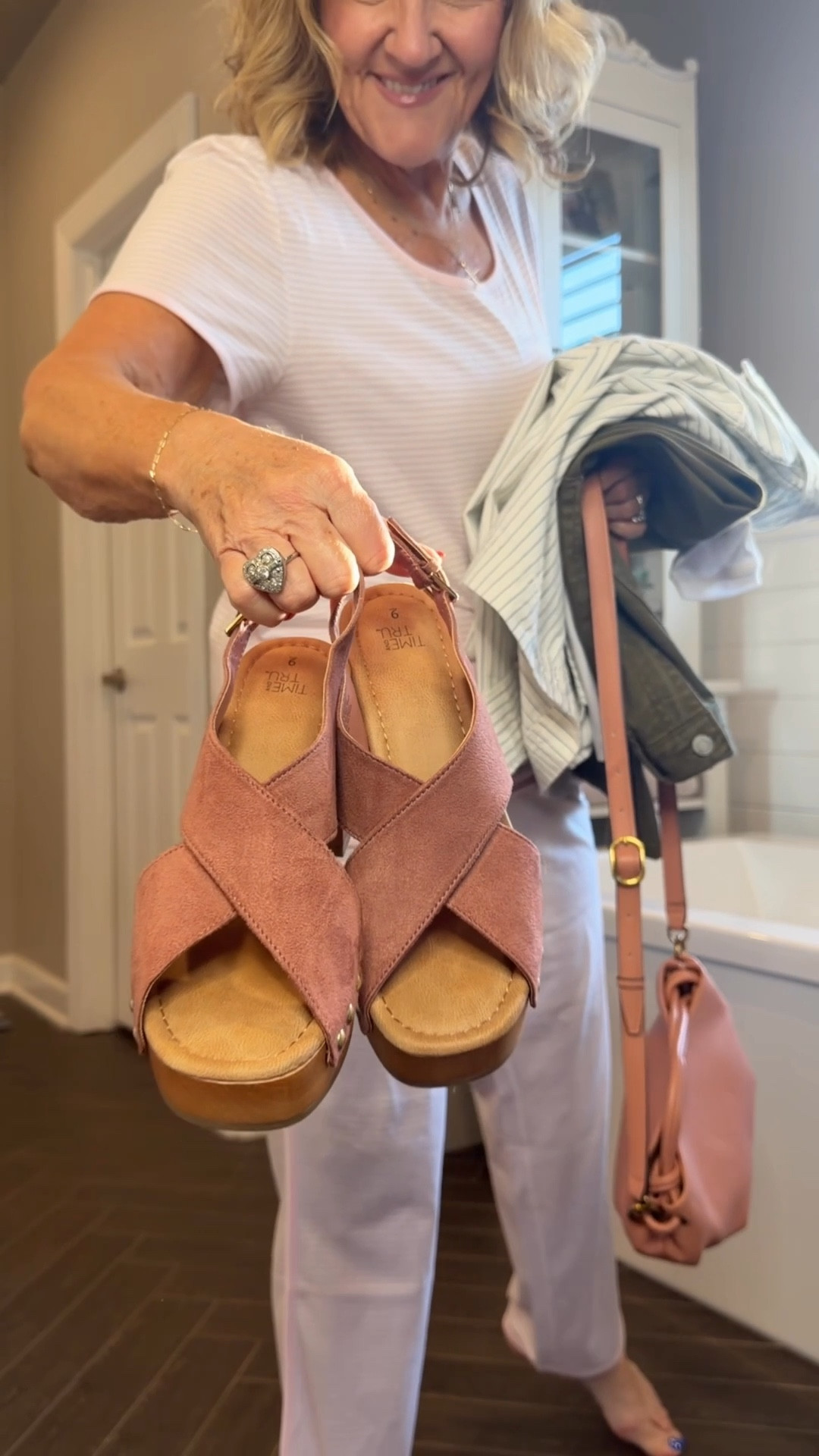 GRWM in Walmart fashion! Easy outfit formula. 

Utility jeans size 8
Jacket and tee size medium 
Clogs I wear a 9.5 normally and ordered the 9
Don’t miss the purse and jewelry too 

#LTKgrwm #LTKootd #LTKOver40