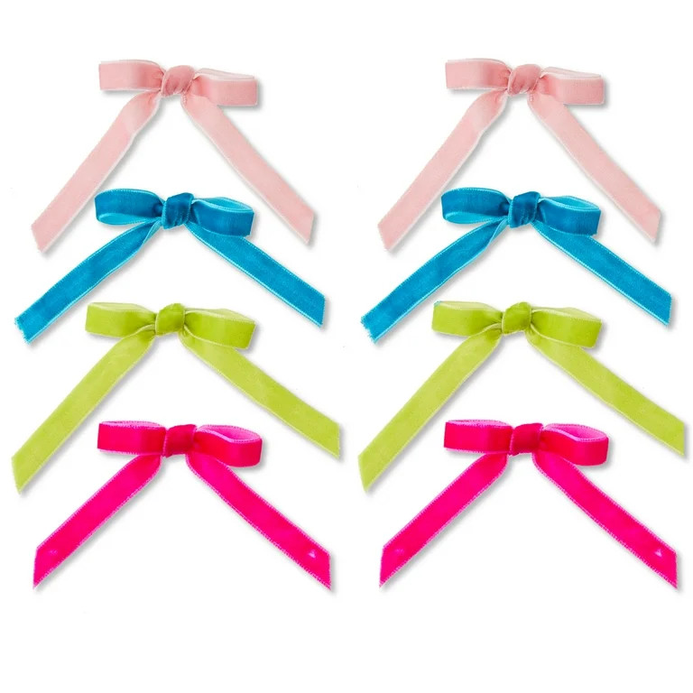 Multicolor Mini Velvet Bow Christmas Ornaments, 8 Count, by Holiday Time - Walmart.com | Walmart (US)